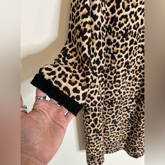 Zara Leopard Print Mock Neck Turtleneck Dress - Picture 3 of 5